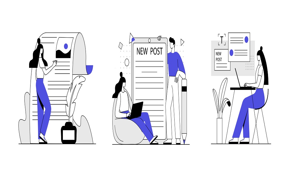 copywriting concept with character