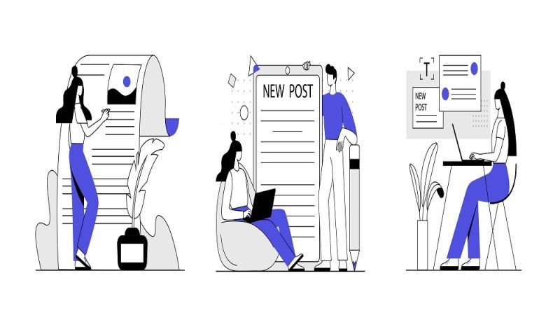 copywriting concept with character